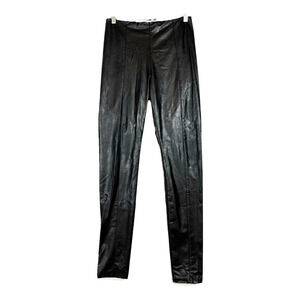 Lysse High Rise Shaping Leggings Women M Black Faux Leather Stretch Skinny Pants